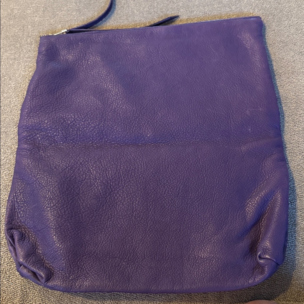 Alex and Ani Gabriel Embossed Leather Fold Over Purple Clutch (TD) - Picture 3 of 6